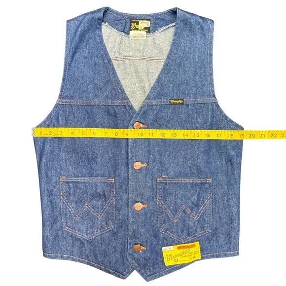 Vintage Wrangler Denim Vest New With Tags No Fault Denim Made USA Size M - Picture 7 of 8